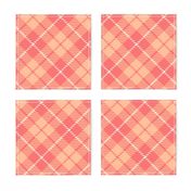 Peach Fuzz Retro tartan diagonal