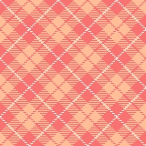 Peach Fuzz Retro tartan diagonal