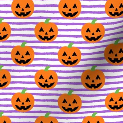 Jack-o'-lantern - halloween pumpkins - purple stripes - LAD19
