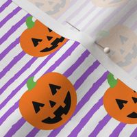 Jack-o'-lantern - halloween pumpkins - purple stripes - LAD19