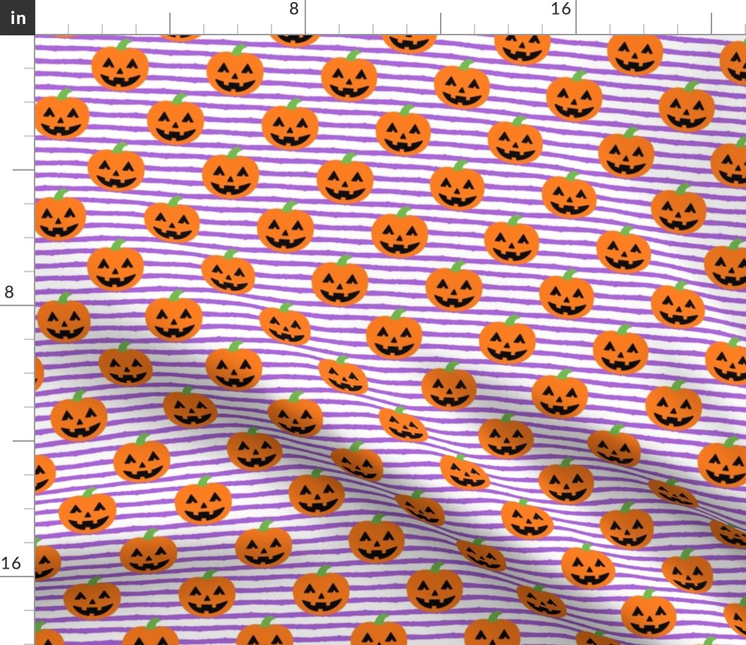 Jack-o'-lantern - halloween pumpkins - purple stripes - LAD19