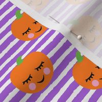 Cute Halloween Pumpkins - purple stripes - LAD19