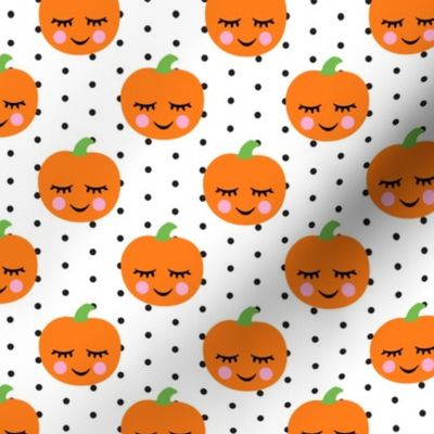 Cute Halloween Pumpkins - polka dots - LAD19