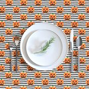 Jack-o'-lantern - halloween pumpkins - watercolor on stripes - LAD19