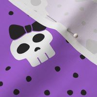skulls with bows - halloween - purple w/ black bows - LAD19