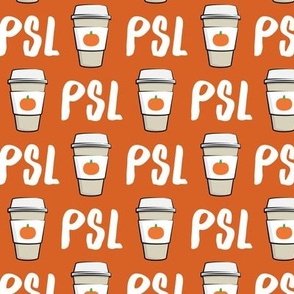 Pumpkin Spice - PSL (orange) -Coffee Cups - Latte - Pumpkin fall drink - LAD19