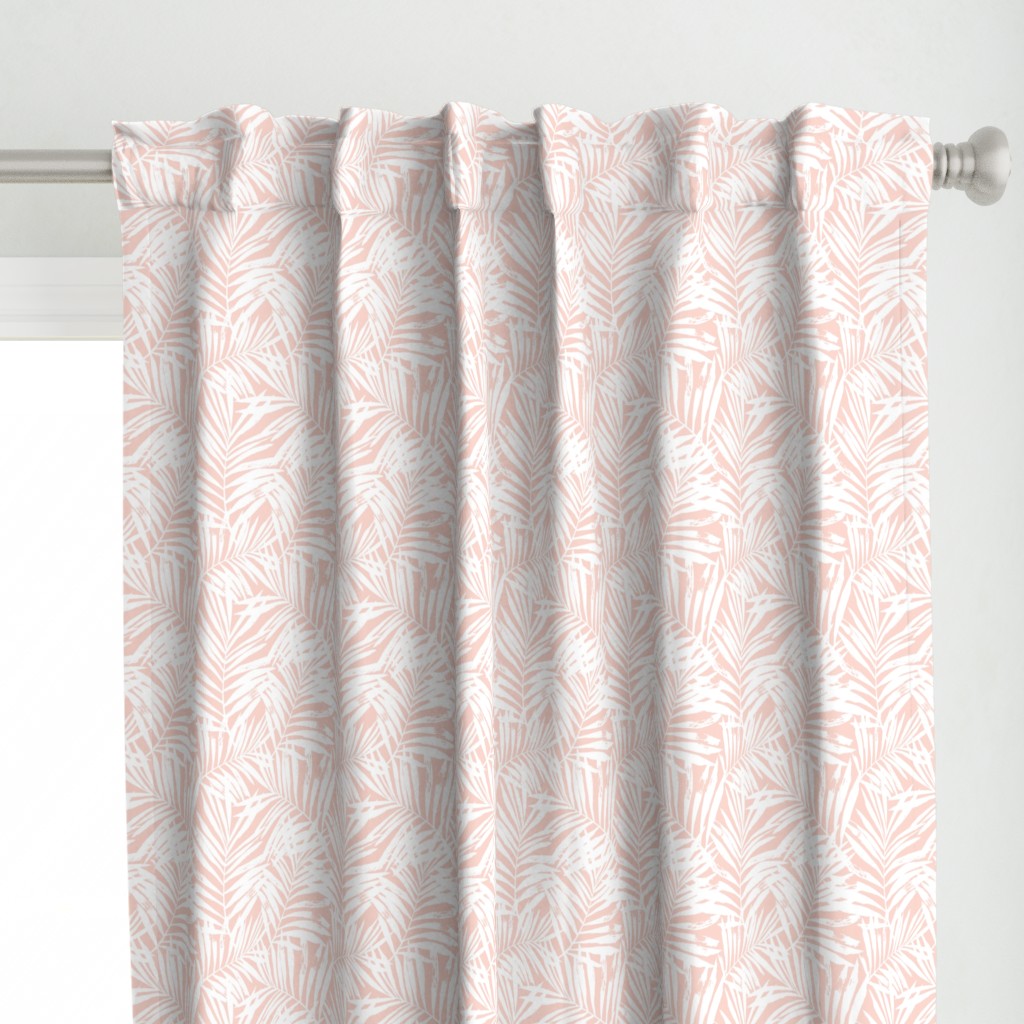 Brush palm leaves – white on blush