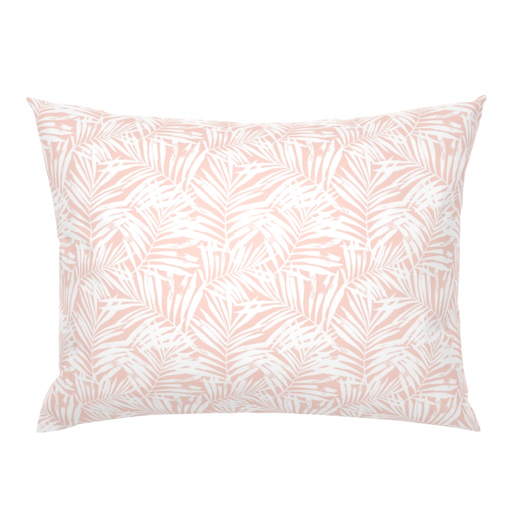 Brush palm leaves – white on blush