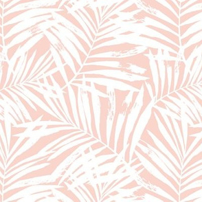 Brush palm leaves – white on blush