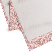 Brush palm leaves – white on bright coral