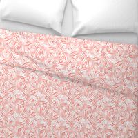 Brush palm leaves – white on bright coral