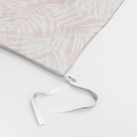 Brush palm leaves – white on bright coral