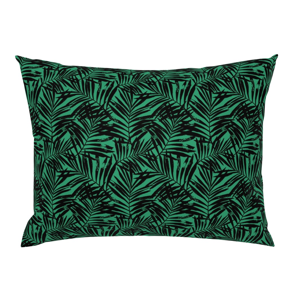 Brush palm leaves – black on bright green