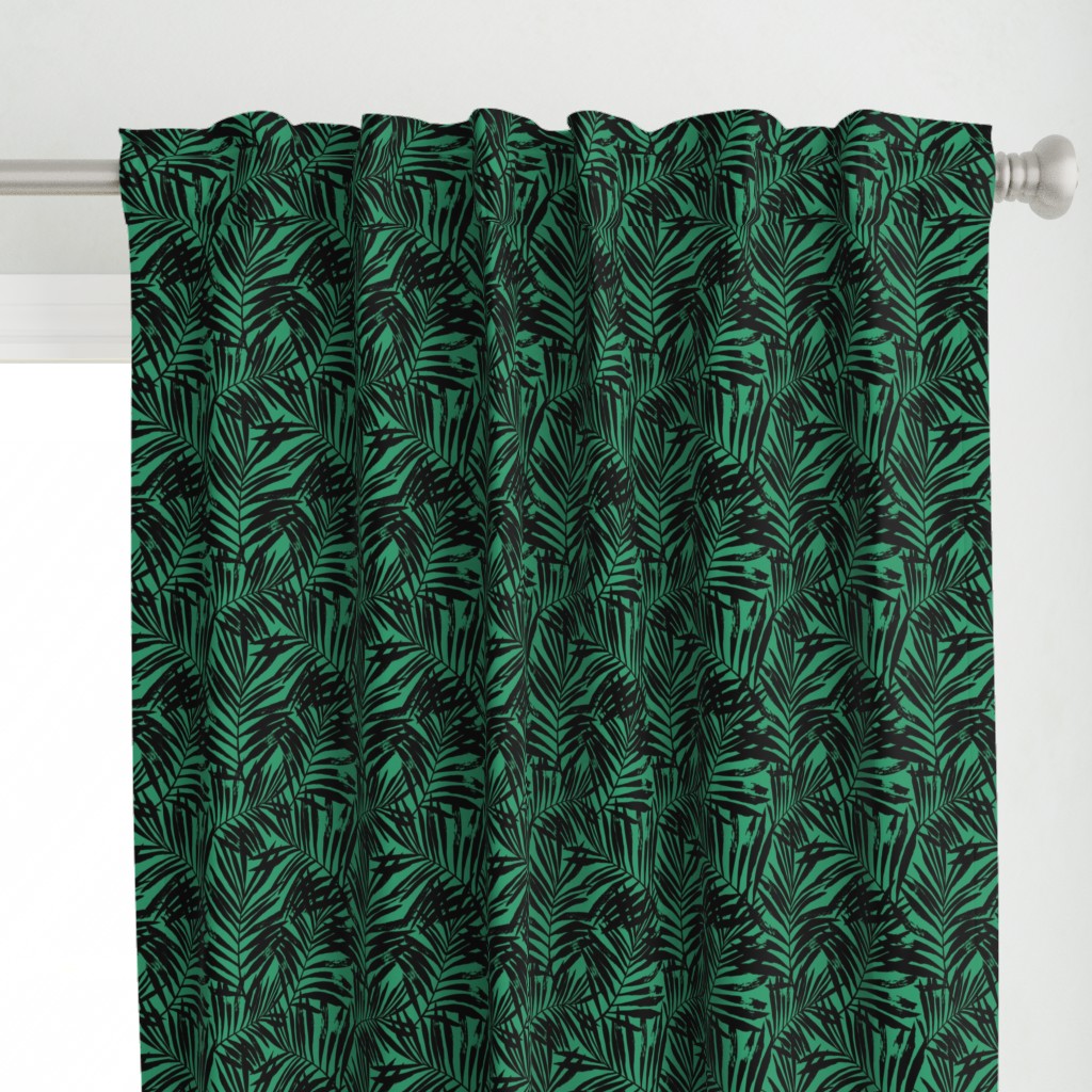 Brush palm leaves – black on bright green