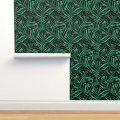 Brush palm leaves – black on bright green