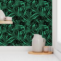Brush palm leaves – black on bright green