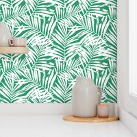 Brush palm leaves – white on bright green