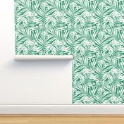 Brush palm leaves – white on bright green