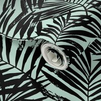 Brush palm leaves – black on mint