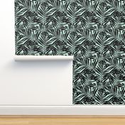 Brush palm leaves – black on mint