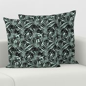 Brush palm leaves – black on mint