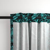 Brush palm leaves – black on turquoise