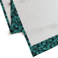 Brush palm leaves – black on turquoise