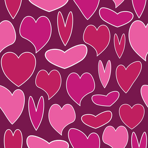 Pink Hearts Seamless Pattern 