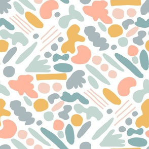 abstract fun print - bold abstract fabric, kids room textile, fun textiles, bright bold colors - sage