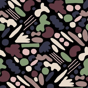 abstract fun print - bold abstract fabric, kids room textile, fun textiles, bright bold colors - black