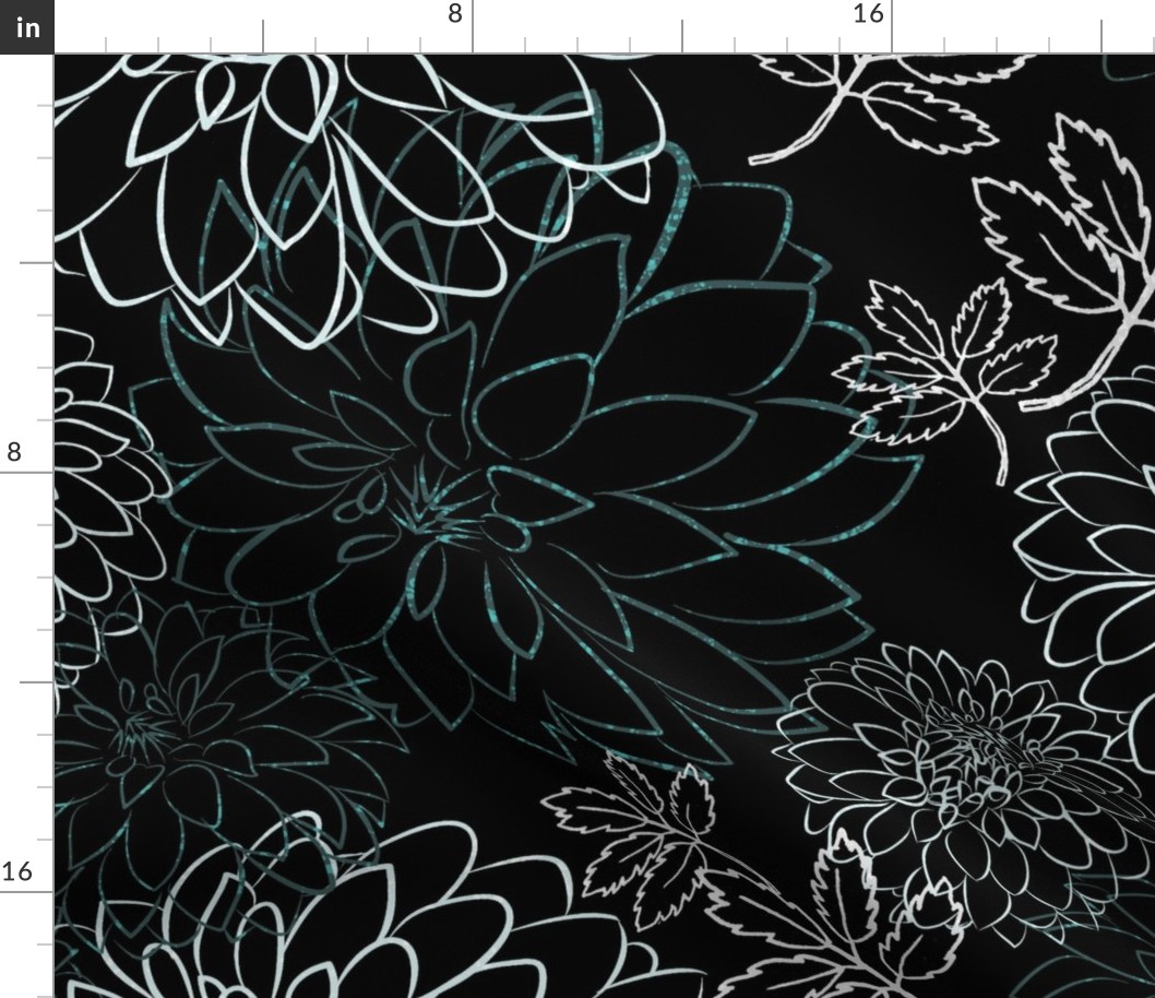 Line Art Floral Dahlia