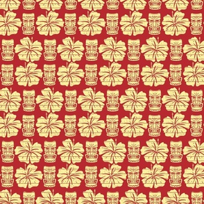 Tiki and Hibiscus (Red and Yellow)