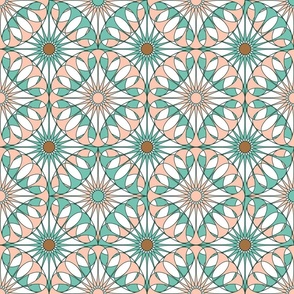 Spanish Tile - Entwined - Pink, Turquoise