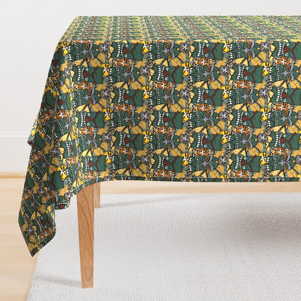 Tiki Tropics (Green and Mustard)