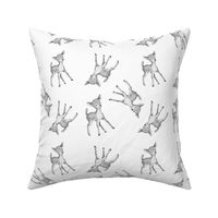 Fawn in grayscale repeat