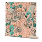 Floral flamingo