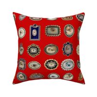 Victorian Inspired Lovers Eyes In Red   BadaBlingDesignsLtd