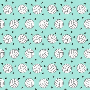 SMALL - volleyball fabric - sports fabric, beach volleyball, volleyballs, sport, sports fabric - mint