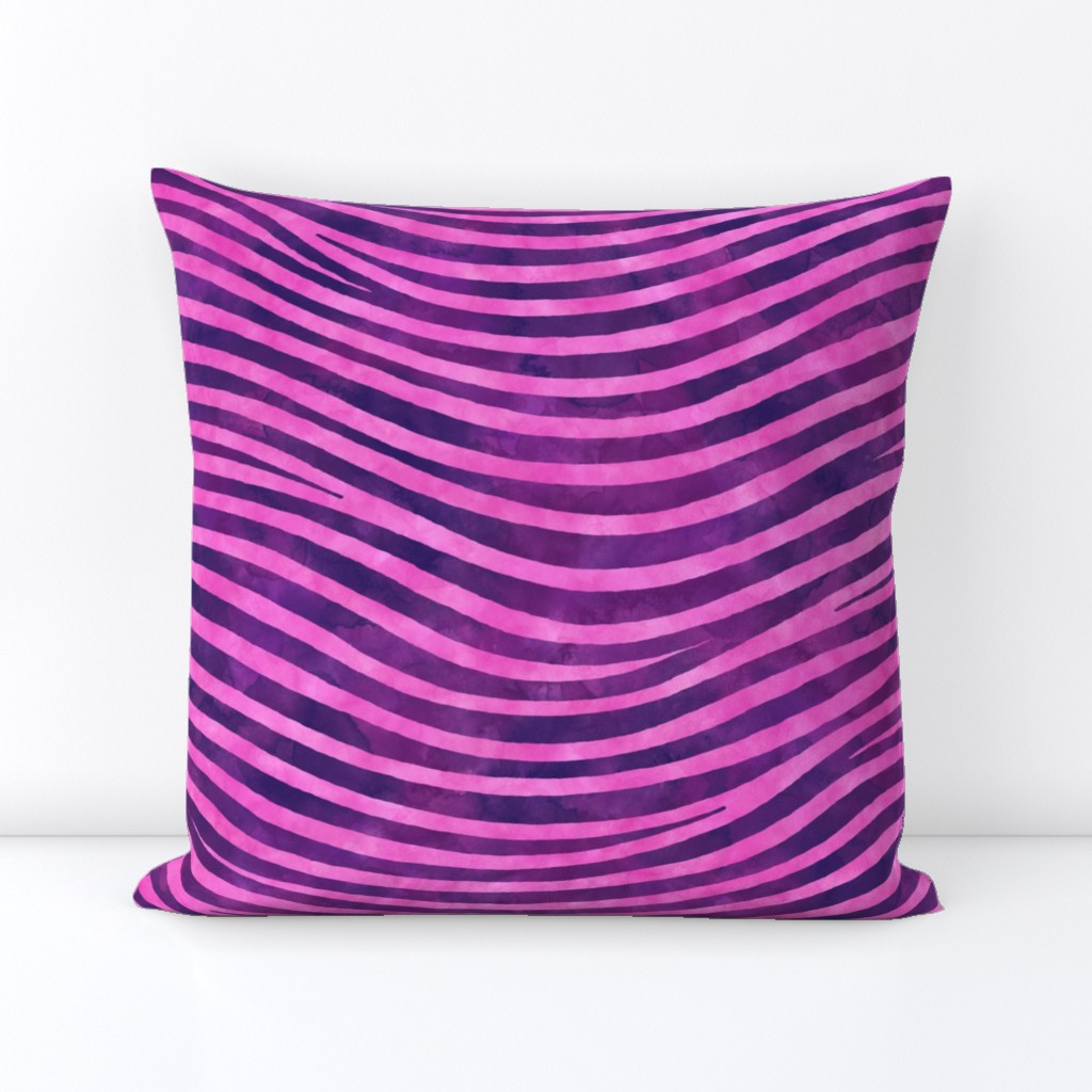 ★ WE’RE ALL MAD HERE ★ Cheshire Cat Watercolor Stripes (or Pink and Purple Zebra - Tiger) / Large Scale / Collection : Wild Stripes – Punk Rock Animal Prints 2