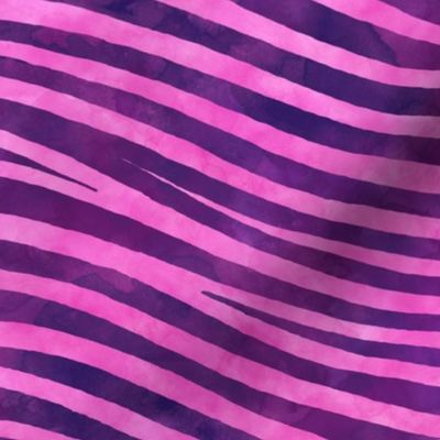 ★ WE’RE ALL MAD HERE ★ Cheshire Cat Watercolor Stripes (or Pink and Purple Zebra - Tiger) / Large Scale / Collection : Wild Stripes – Punk Rock Animal Prints 2