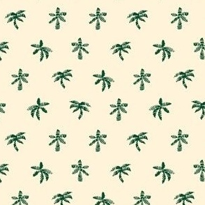 Sketched Palms cream-green