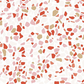 Terrazzo Summer pink gold bone and red