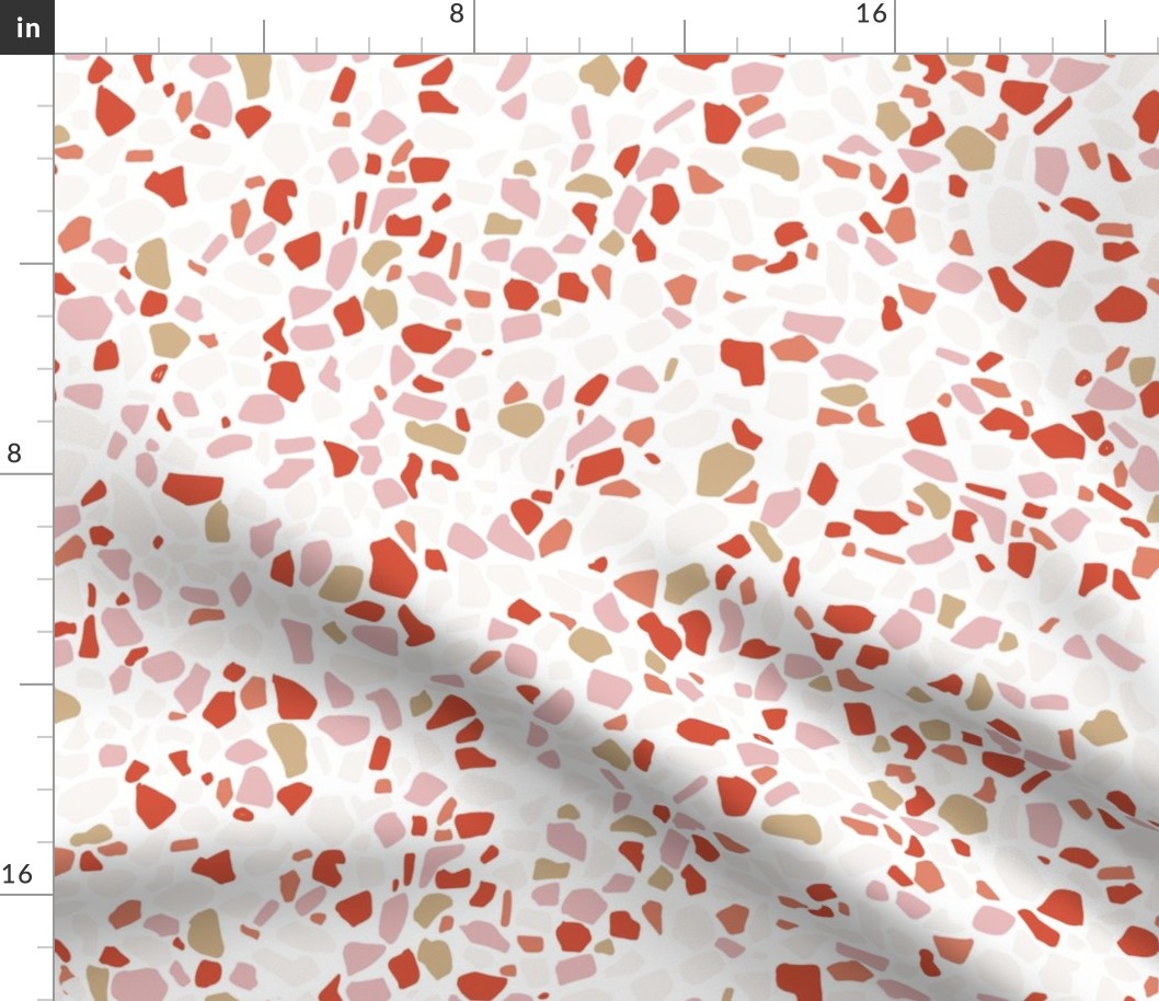 Terrazzo Summer pink gold bone and red