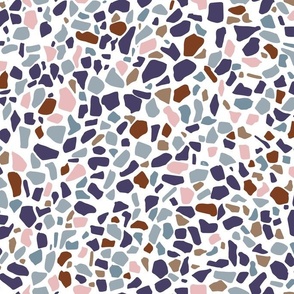 Terrazzo blue red pink winter palette