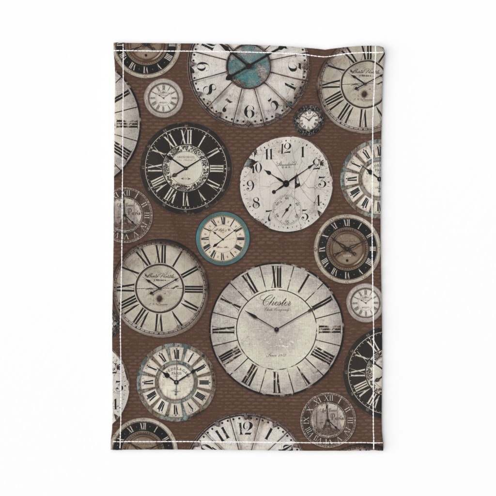 Vintage Clocks tuquoise brown grey