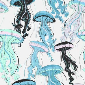 Jellyfish aqua print