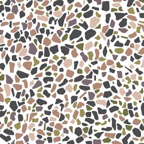 Terrazzo nature earth tones brown caramel green