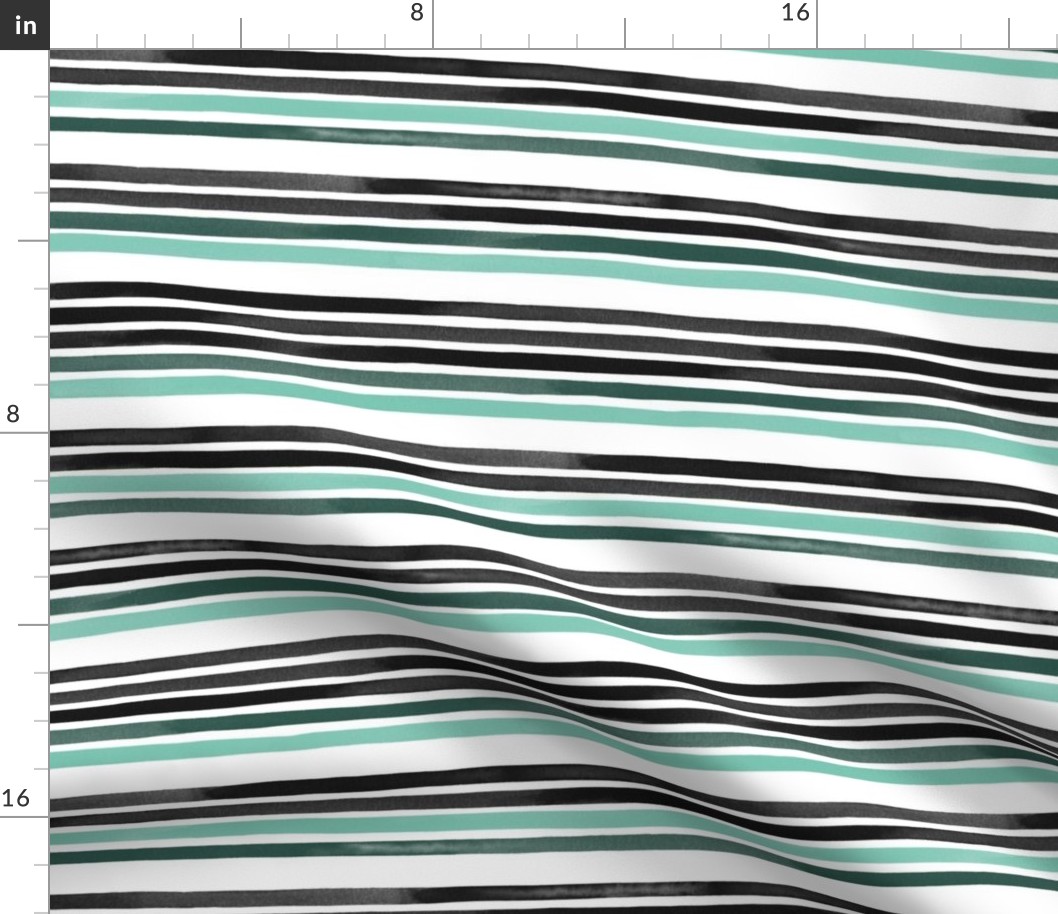 Small Watercolor Stripes White Spearmint Multi by Friztin