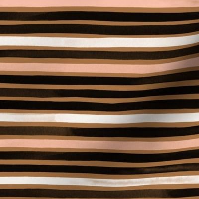 Small Miniature Watercolor Stripes Brown Rosé Multi by Friztin