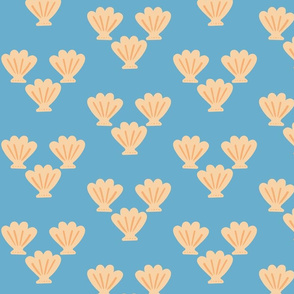 St. James Scallop Shell sand on blue small